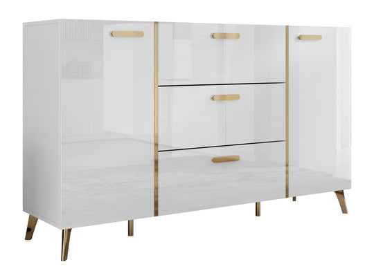 Commode MOBILIER 1 Comfivo Teslomo 109 (Blanc + Blanc brillant)
