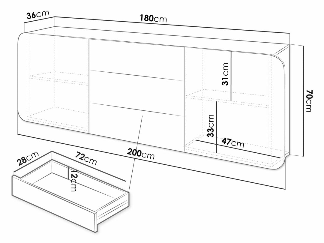 Commode suspendue MOBILIER 1 Mara (Cachemire)