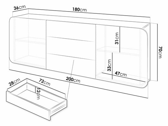 Commode suspendue MOBILIER 1 Mara (Cachemire)