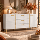 Commode MOBILIER 1 Comfivo Teslomo 109 (Blanc + Blanc brillant)