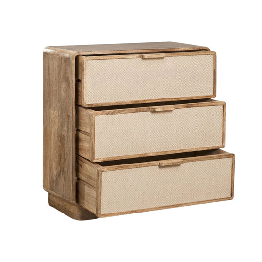 Commode SKLUM Abrams 3 tiroirs 80x40 cm en bois de manguier