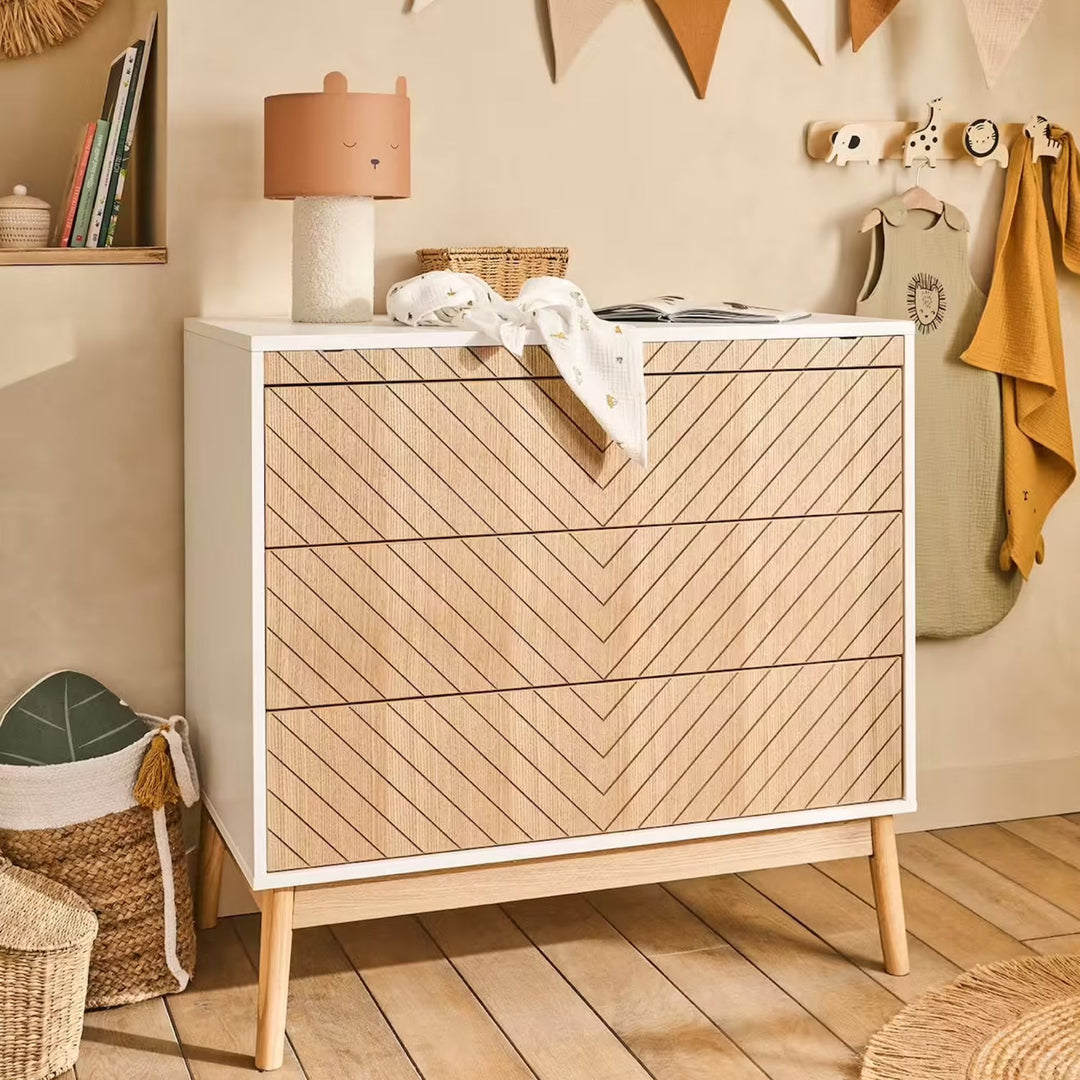 Commode VERTBAUDET Chevrons 3 tiroirs bois