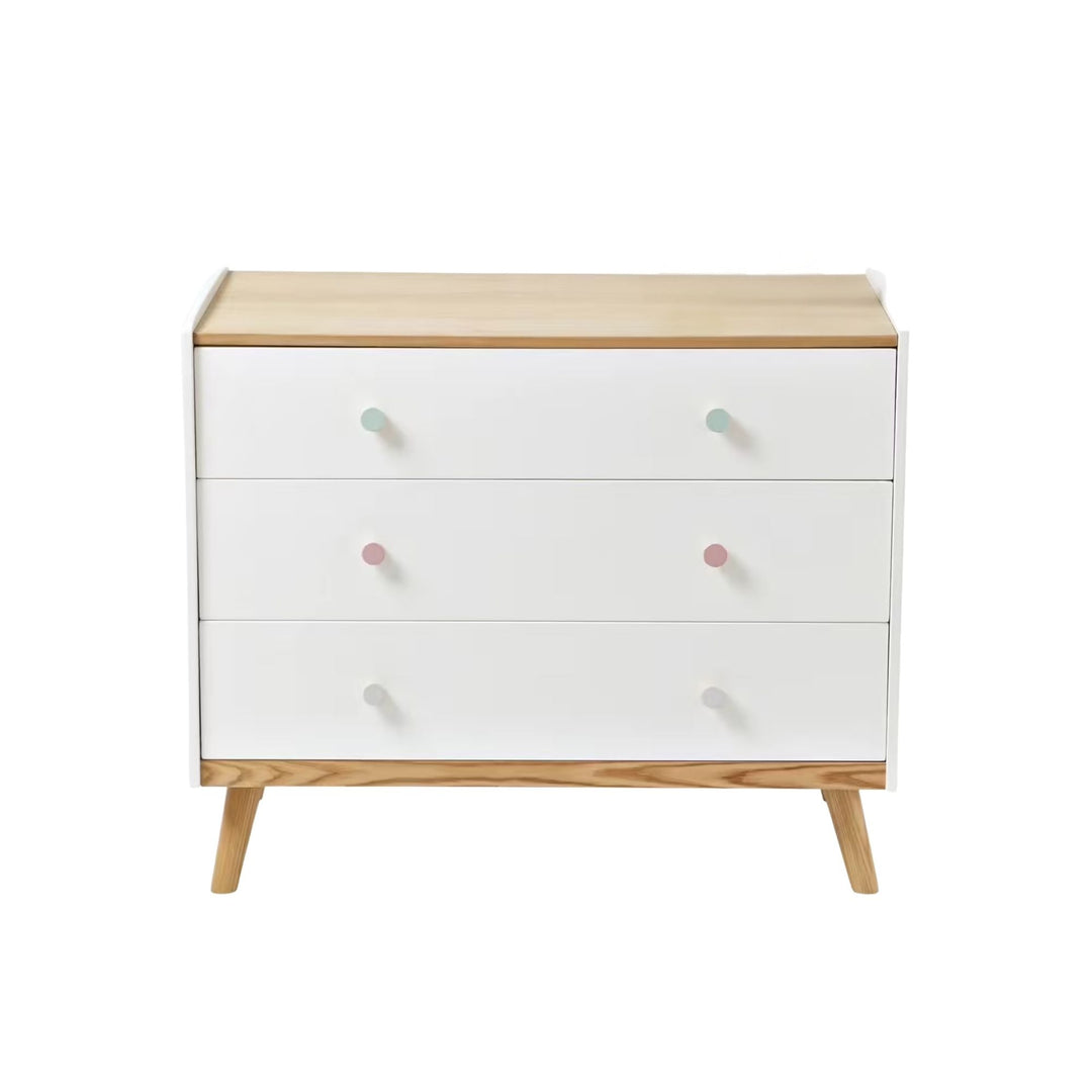 Commode VERTBAUDET Confetti avec poignées personnalisables blanc