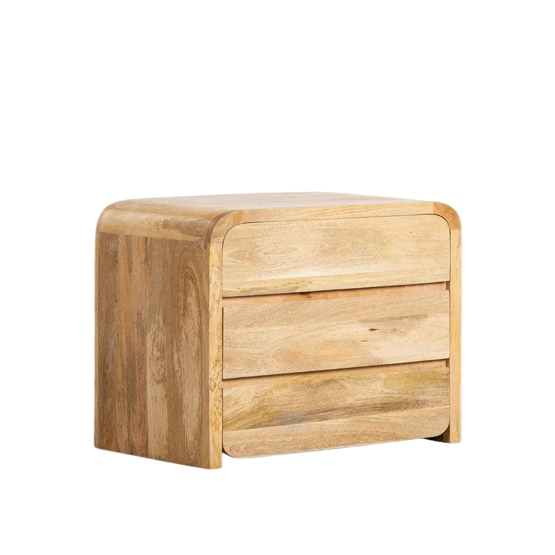 Commode THE MASIE Vanile 3 tiroirs en bois de manguier