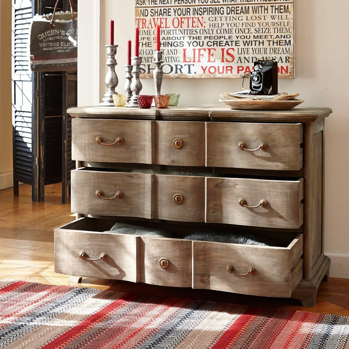 Commode LOBERON Aiguillon marron vieilli — photo produit