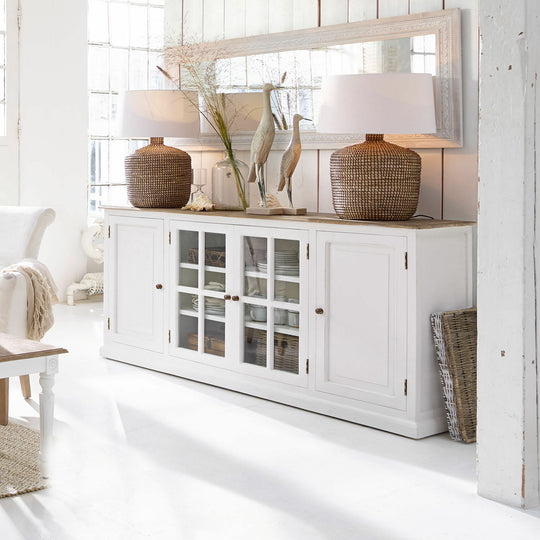 Commode LOBERON Kostan en bois massif blanc — photo produit