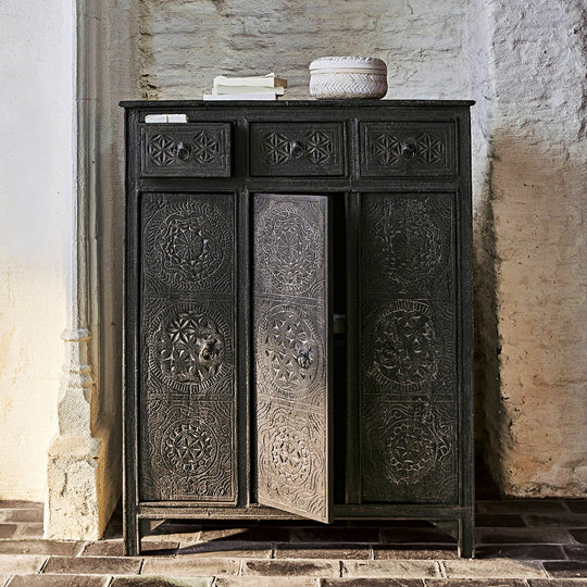 Commode LOBERON Dakota en bois noir — photo produit