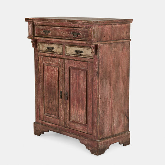 Commode LOBERON Jolivarne en pin rouge vieilli — photo produit