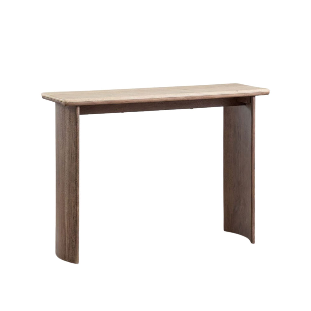 Console d'entrée SKLUM Casilda 105x35m en travertin et bois d'acacia