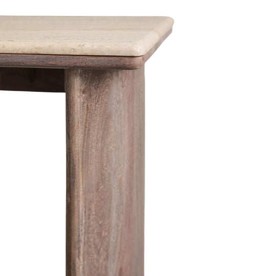 Console d'entrée SKLUM Casilda 105x35m en travertin et bois d'acacia