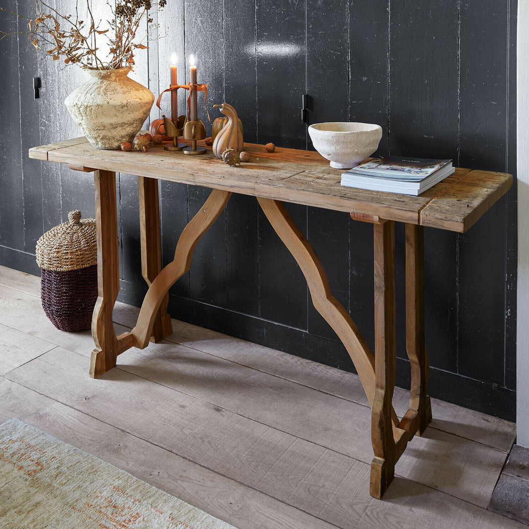 Console LOBERON Montévine en bois de sal non traité sculpté à la main — photo produit