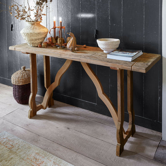 Console LOBERON Montévine en bois de sal non traité sculpté à la main — photo produit