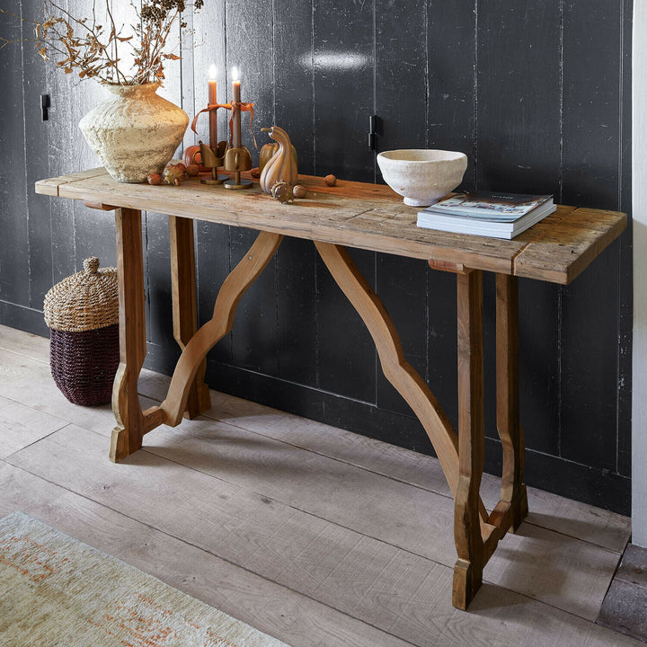 Console LOBERON Montévine en bois de sal non traité sculpté à la main — photo produit
