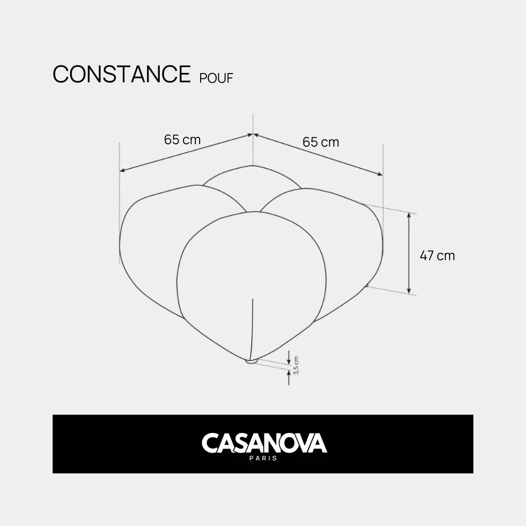 Pouf CASANOVA Constance en tissu chenille gris foncé — photo produit