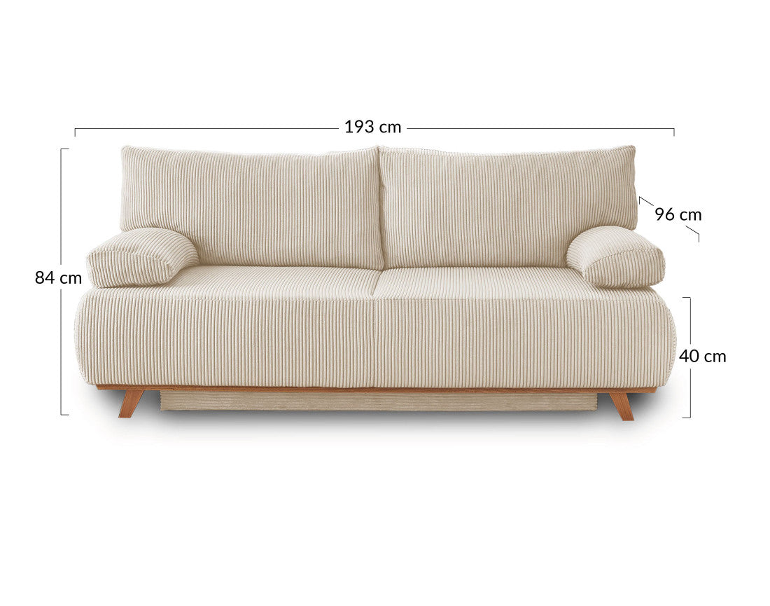 Canapé Cristal 3 places BESTMOBILIER - convertible en velours côtelé gris