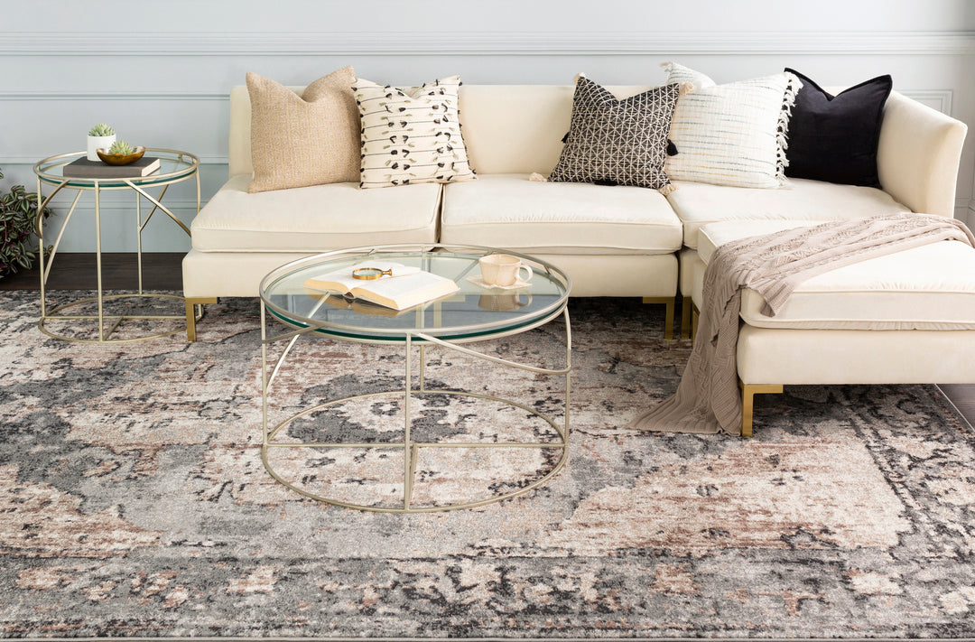Tapis Vintage Oriental Gris/Ivoire Florence