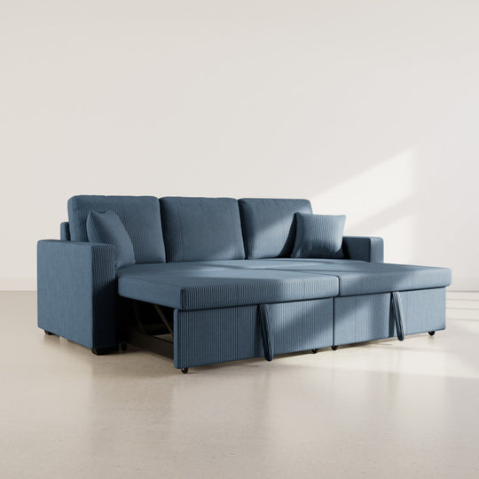 Canapé BEST MOBILIER Cyrus 3 places convertible velours côtelé