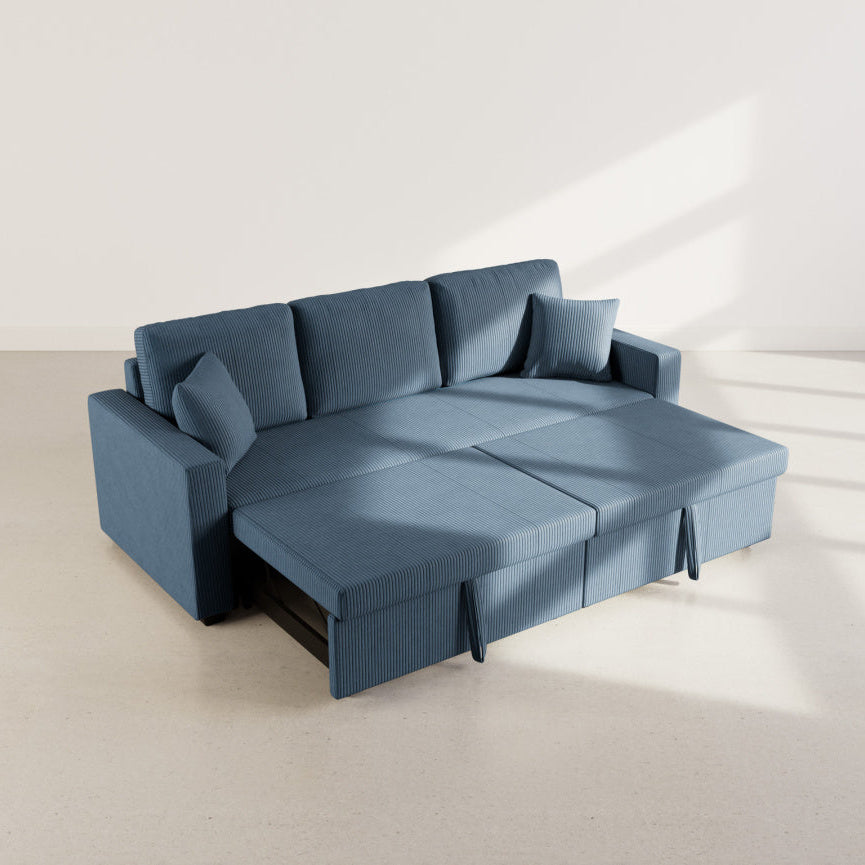 Canapé BEST MOBILIER Cyrus 3 places convertible velours côtelé