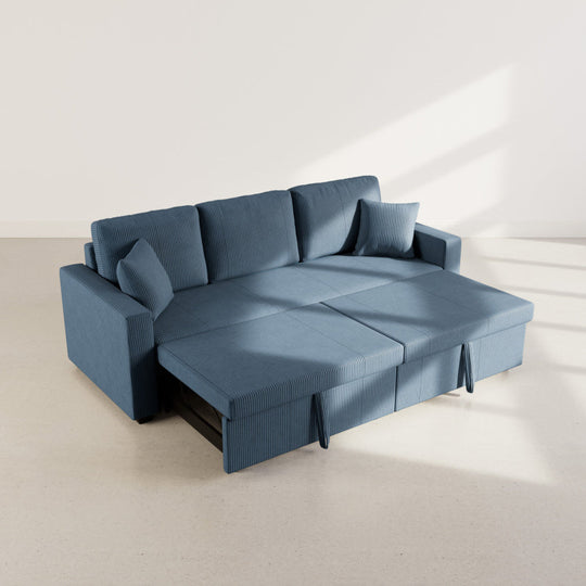 Canapé BEST MOBILIER Cyrus 3 places convertible velours côtelé