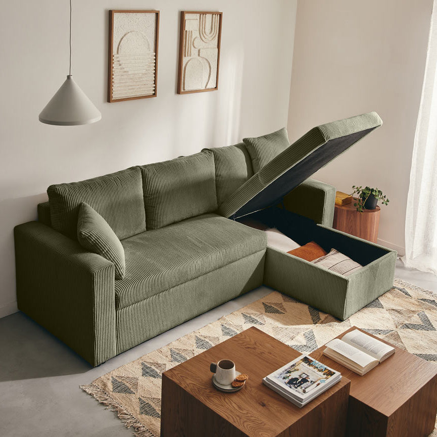 Canapé d'angle réversible 4 places CYRUS BESTMOBILIER vert — photo produit