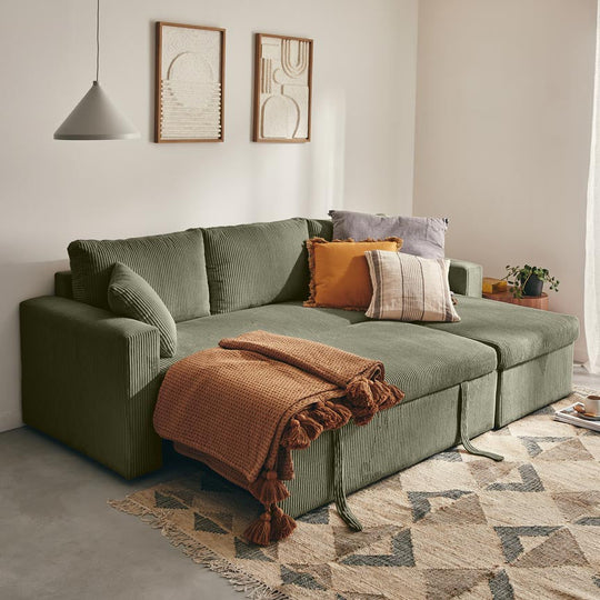 Canapé d'angle réversible 4 places CYRUS BESTMOBILIER vert — photo produit