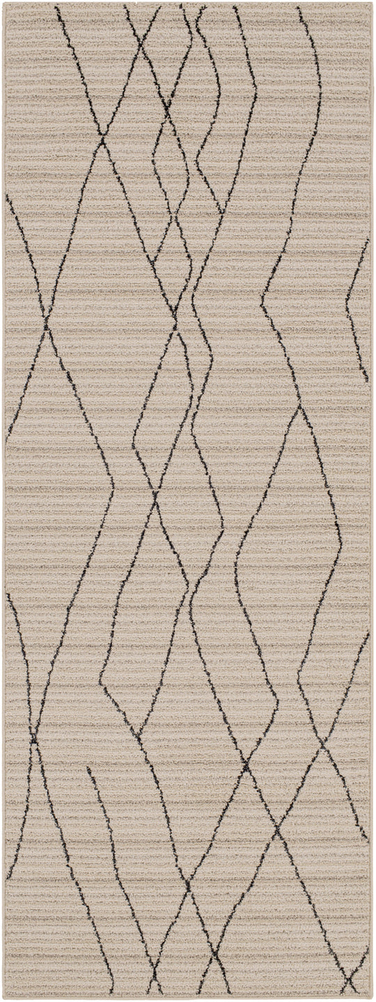 Tapis de Couloir Berbère Ethnique Gris/Beige Durban