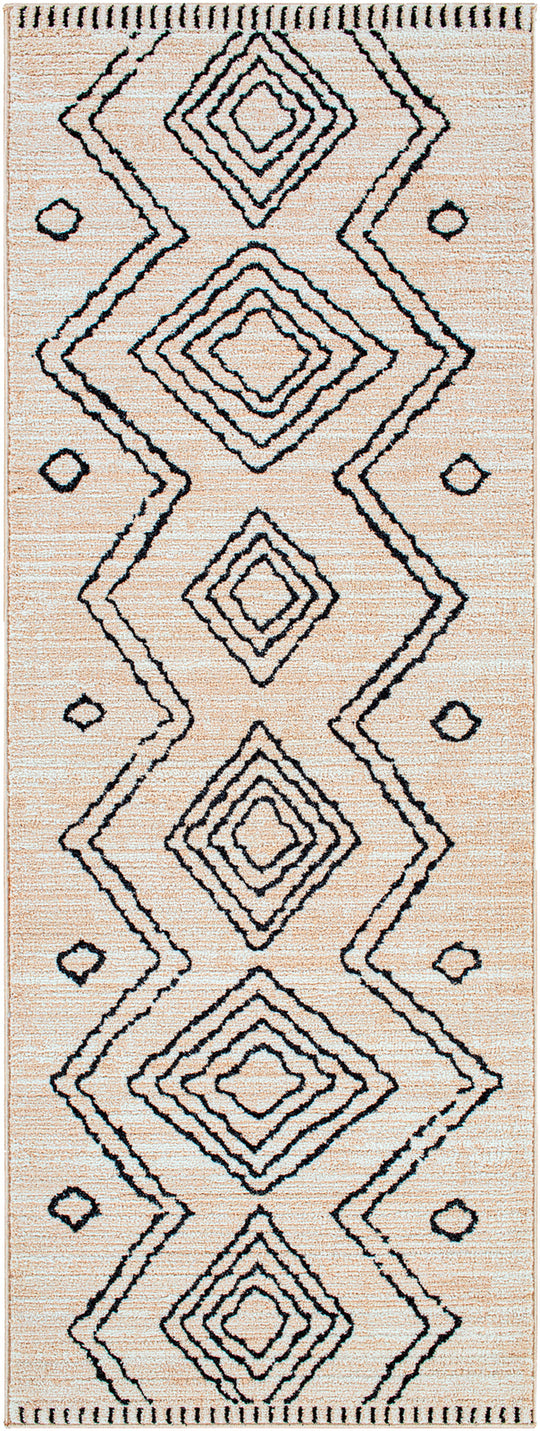Tapis de Couloir Berbère Ethnique Gris/Beige Argel