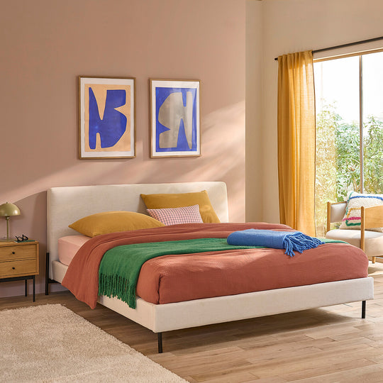 Lit beige avec sommier 160x200cm, Tella La Redoute Interieurs