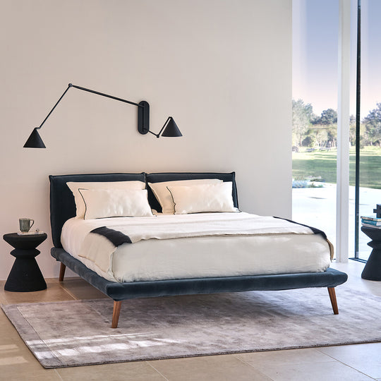 Lit velours avec sommier 160x200cm, Aurore design E. Gallina AM.PM
