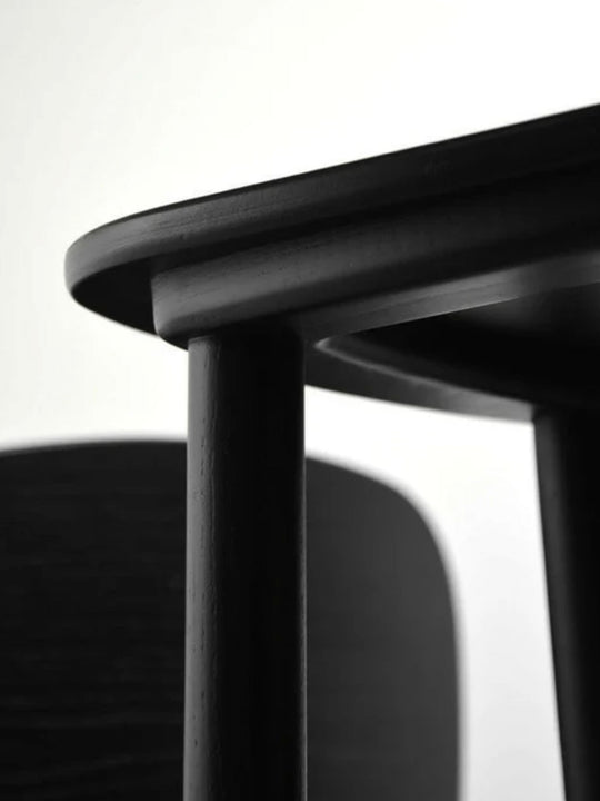 Lot de 2 Tabourets haut design Cruso en bois noir