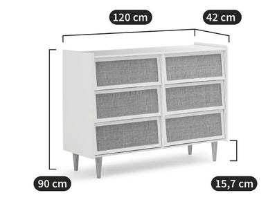 Commode 6 tiroirs en cannage, Taga La Redoute Interieurs