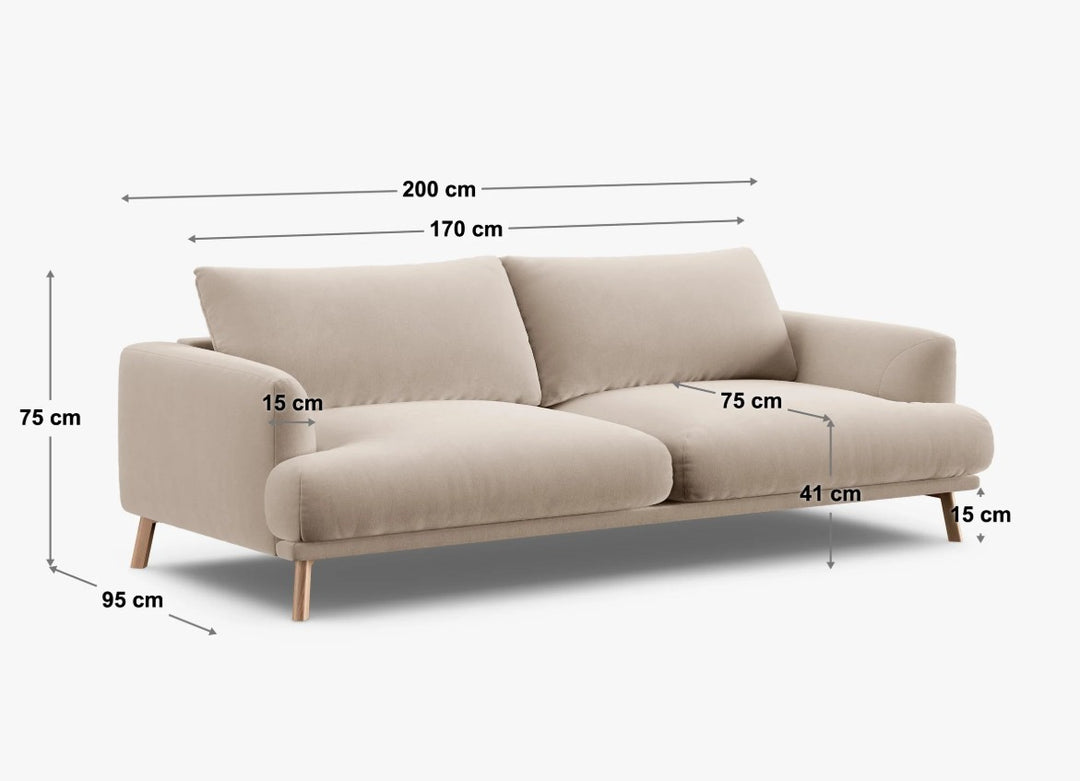 Canapé tissu 3 places MICADONI Naomi beige jamais utilisé