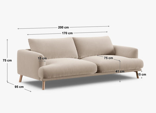 Canapé tissu 3 places MICADONI Naomi beige jamais utilisé