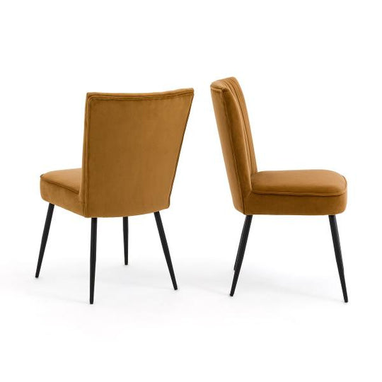 Lot de 2 chaises La Redoute Interieurs velours ocre Ronda