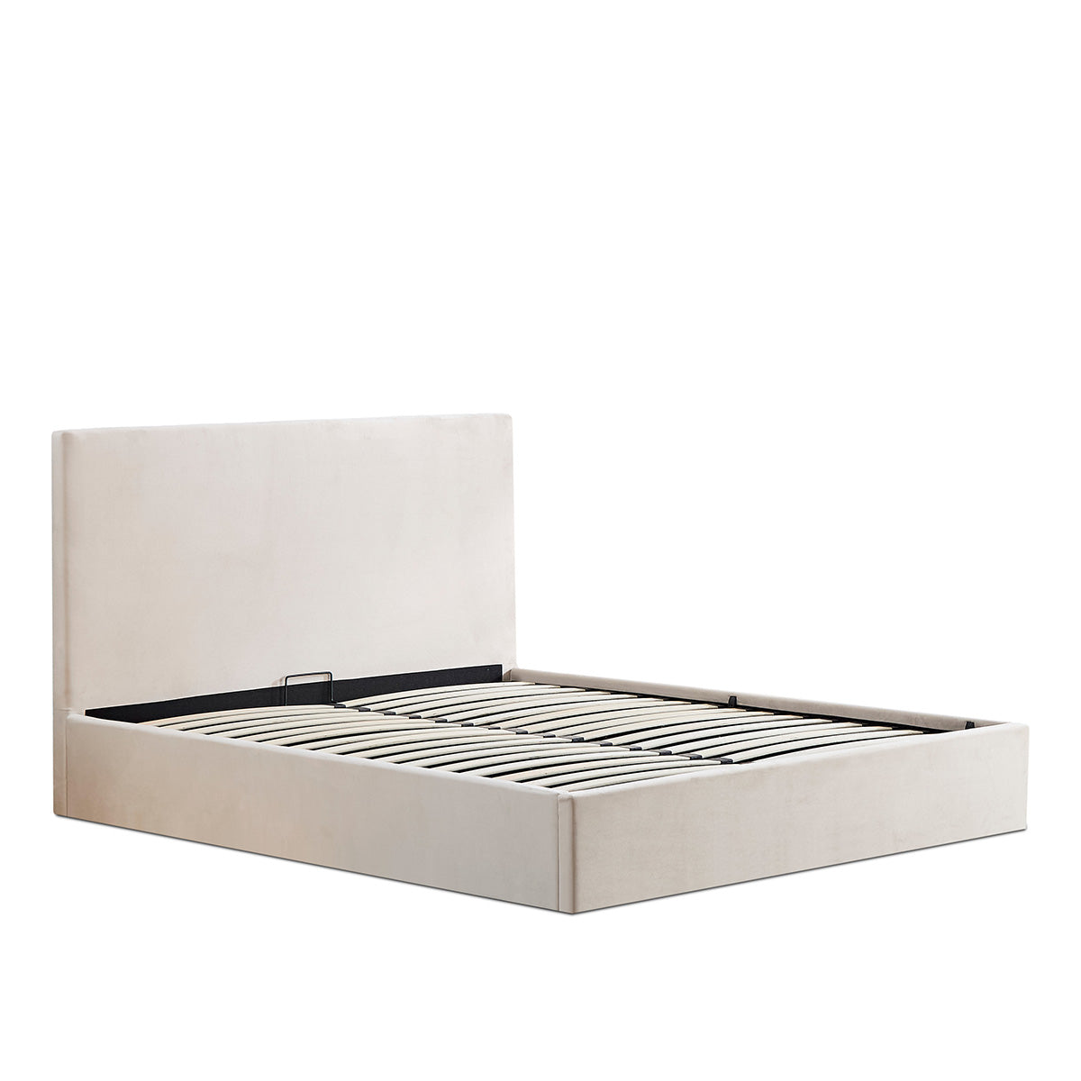 Lit coffre Némésis en velours beige
