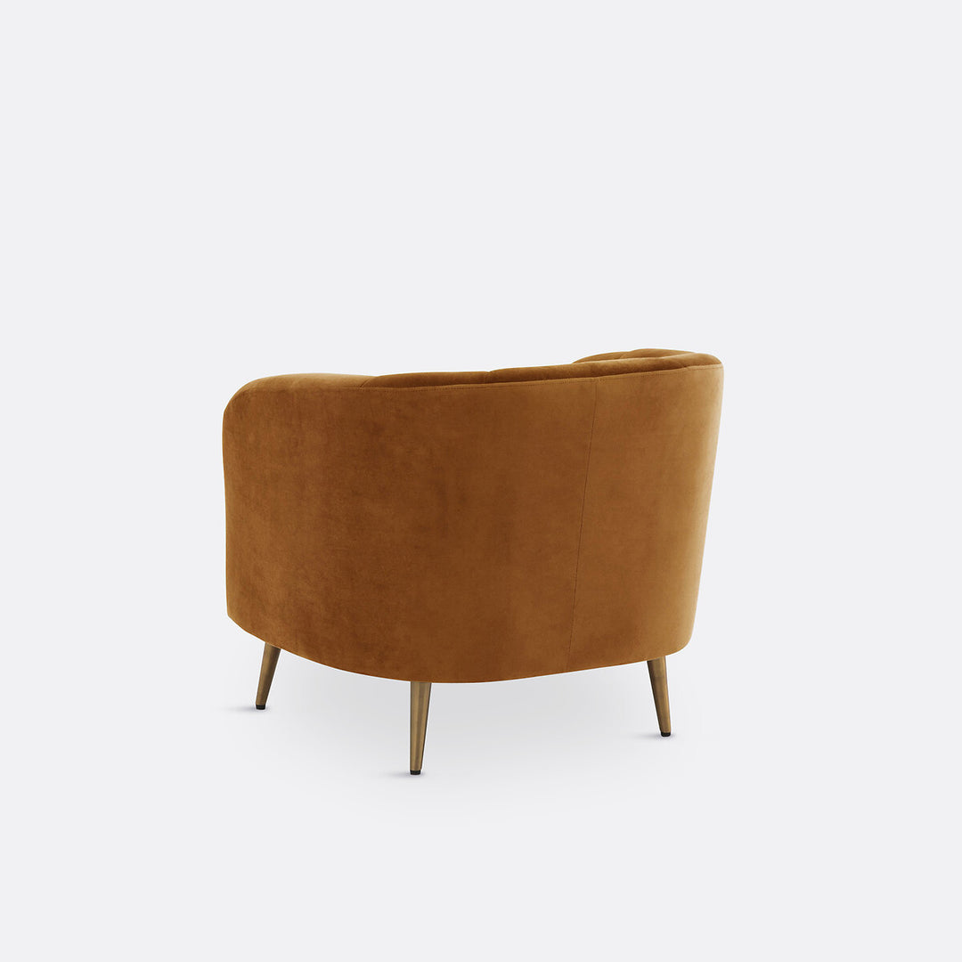 Fauteuil La Redoute Interieurs velours tabac Leone