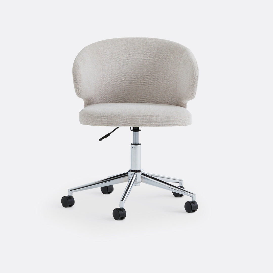Fauteuil de bureau La Redoute Interieurs velours beige Elga