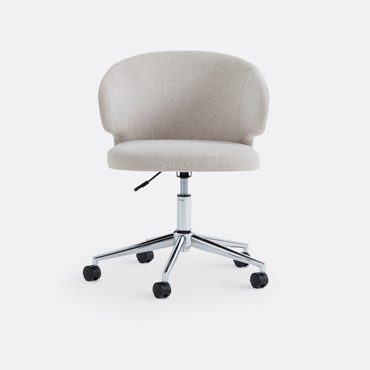 Fauteuil de bureau La Redoute Interieurs velours beige Elga
