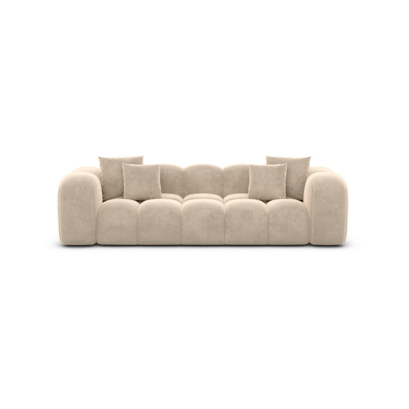 Canapé HOMIFAB Nuvola 3 places en velours crème