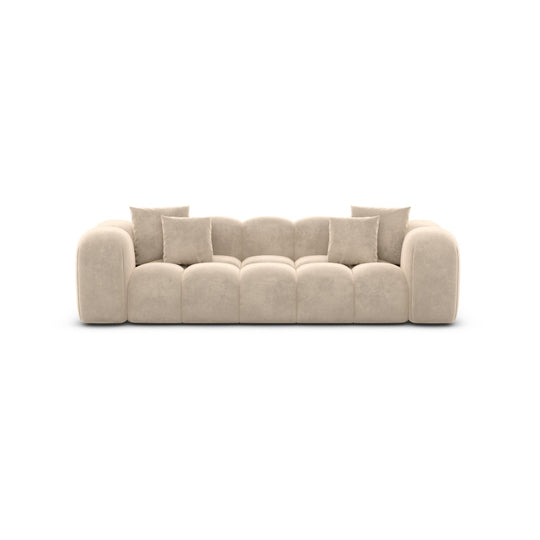 Canapé HOMIFAB Nuvola 3 places en velours crème