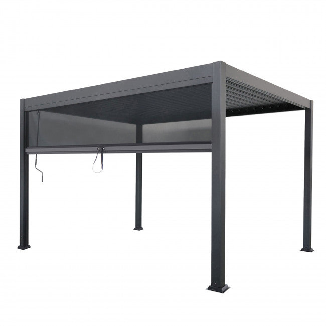 Store DRAWER Tero pour pergola bioclimatique 4m gris foncé