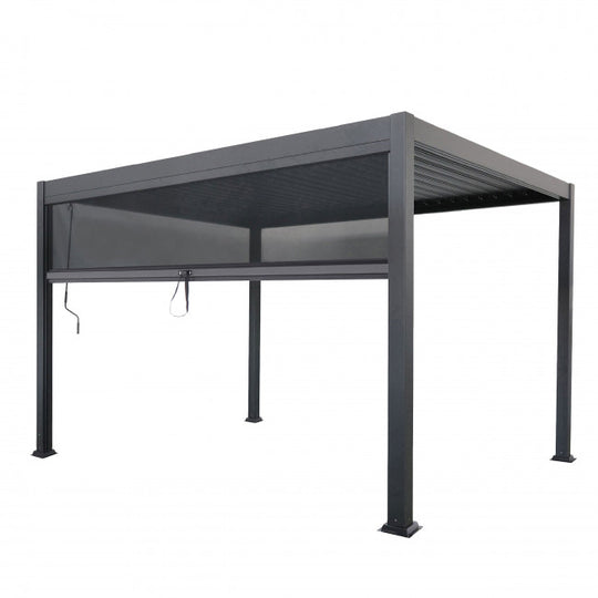 Store DRAWER Tero pour pergola bioclimatique 4m gris foncé