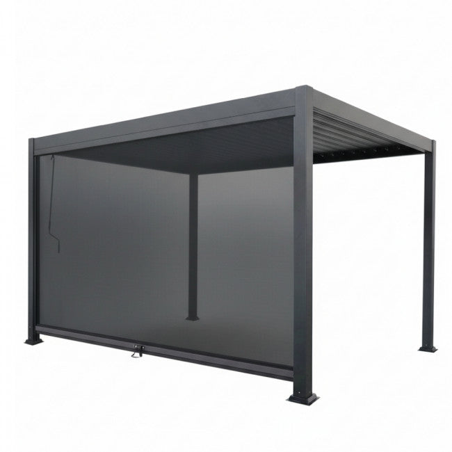 Store DRAWER Tero pour pergola bioclimatique 4m gris foncé