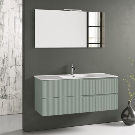 Meuble de salle de bain TABAGNO ZIP 4 pièces Vert sauge 120cm