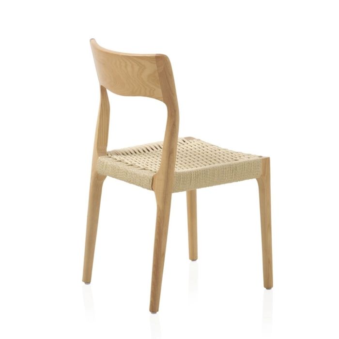 Lot de 2 chaises GABAR en bois de frêne avec assise tressée