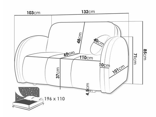 Canapé convertible MOBILIER 1 Citral II Velo 621