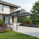 Carport JUSKYS toit plat 5x3m en aluminium gris anthracite