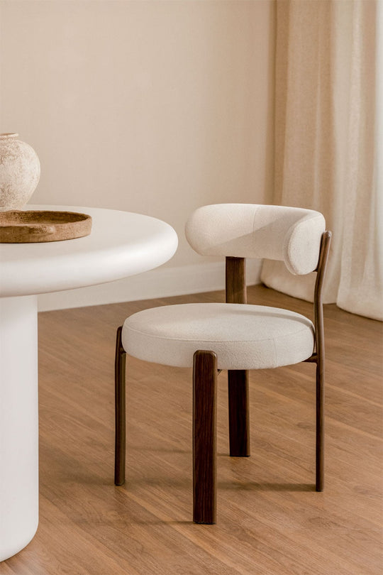 Lot de 2 chaises Sklum Jolie chenille beige crème