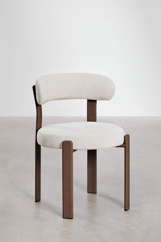 Lot de 2 chaises Sklum Jolie chenille beige crème