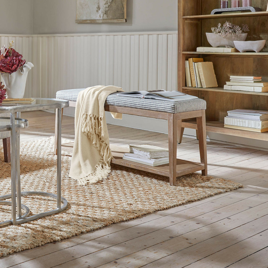 Banc LOBERON Stormhavn en chêne blanchi et lin